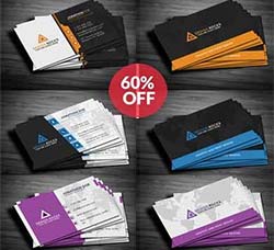 6个时尚的商业名片模板：Modern BusinessCards Bundle